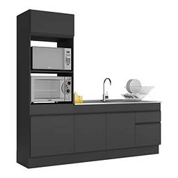 Armário de Cozinha Compacta com Rodapé Veneza Multimóveis Mp2113.895 Preto