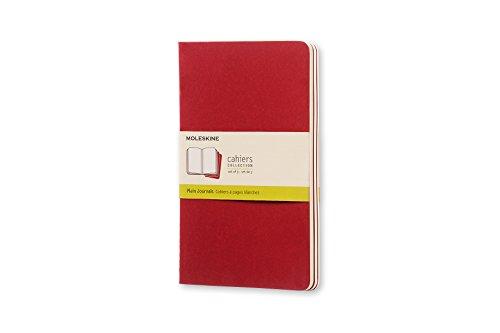 Caderneta Cahier, Vermelha, Conjunto com 3 Unidades, Sem Pauta, Tamanho Grande
