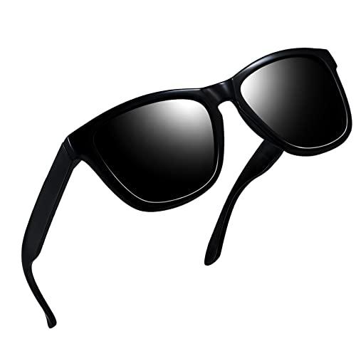 Joopin Óculos de Sol Masculinos Femininos Polarizados Quadrado Óculos de Sol Esportivos para Dirigir UV Proteção (Embalagem Pro Simples Preta)