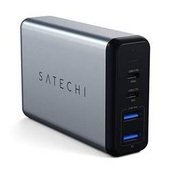 Satechi Adaptador de carregador de viagem PD duplo tipo C 75W com 2 USB-C PD e 2 USB 3.0 - Compatível com MacBook Pro 2020/2019, iPad Pro 2020/2019