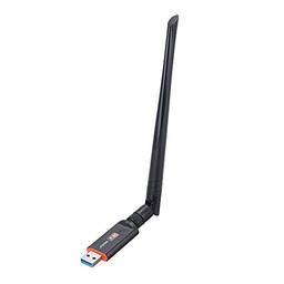 Placa de rede sem fio, Romacci Adaptador USB Dual Band 1200M 2.4G + 5G USB3.0 Placa de Rede Externa Sem Fio Receptor WiFi