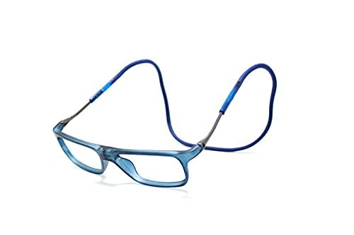 Óculos Armação Magnético Silicone Dobrável Sem Lentes Cor: Azul