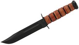 Ka-Bar 1220 US Army Straight Edge Fighting/Utility Knife with Leather Sheath , Beige, 7" Blade