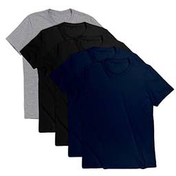 Kit com 5 Camisetas Básicas Masculina T-shirt Algodão (Kit 5, G)