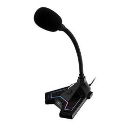 Microfone C3Tech Gaming MI-G100BK Preto - Com LED Multicores omnidirecional de 360° e Haste Flexivel Perfeito para podcasting, streaming de jogos, chamadas pelo Skype, YouTube ou música USB
