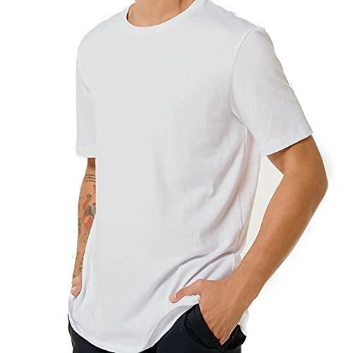Camiseta Básica Manga Curta Masculina Malha Hering, Branco, XG