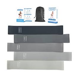 Faixa de resistência, Moniss 5 peças de elástico de resistência com bolsa de armazenamento conjunto de elásticos de ioga para treinamento de exercícios de ginástica em casa