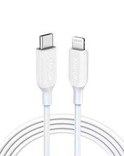 Cabo Anker USB-C para Lightning Certificado Apple MFi, PowerLine III Branco, 1.8 metro, 22x mais resistente, Carregamento rápido para iPhone 13, 12, 11, X, 8
