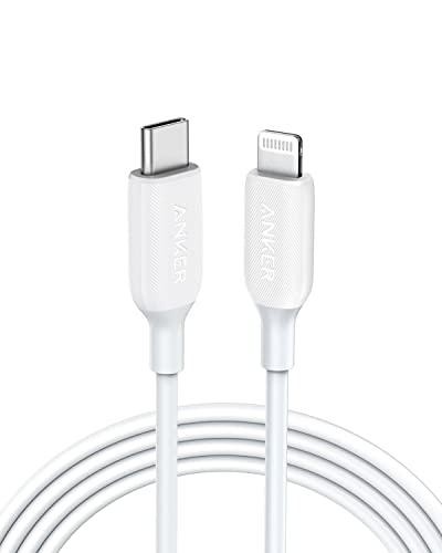 Cabo Anker USB-C para Lightning Certificado Apple MFi, PowerLine III Branco, 1.8 metro, 22x mais resistente, Carregamento rápido para iPhone 13, 12, 11, X, 8