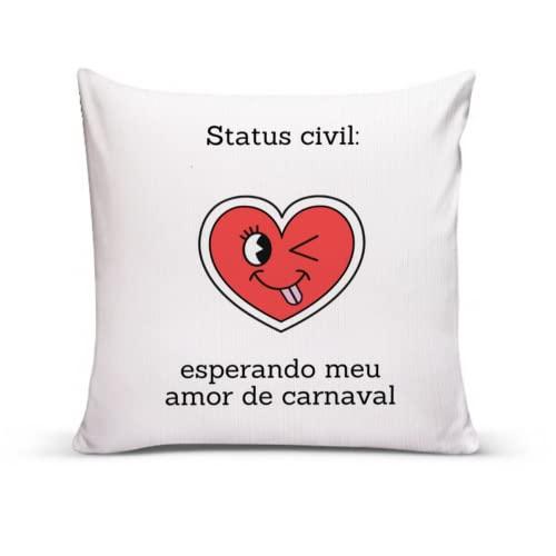 Almofada Para Sofá Sala Cama Quarto 40x40 Cheia Com Capa Cor:Amor Carnaval