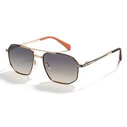 Cyxus Óculos de Sol para Masculino/Feminino, Aviador Oculos de Sol Homens Lentes Polarizadas Protegem UV Antirreflexo Estrutura de Aço Inoxidável Leve (1-Lentes bronzeadas com armação dourada)