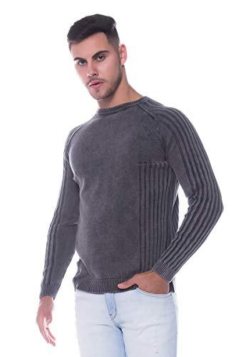 Suéter Masculino Tricô Estonado Genebra 7173-100% Algodão COR:Preto;Tamanho:M;Gênero:Masculino