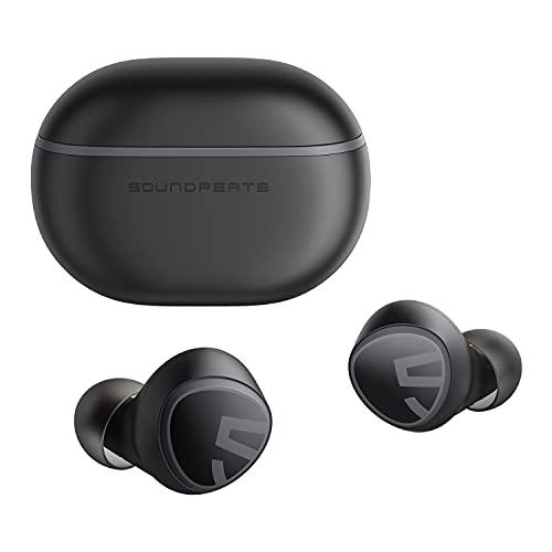 SoundPEATS Mini Fones de ouvido sem fio Bluetooth 5.2, com Vacplus IA Cancelamento de ruído inteligente Microfones embutidos USB-C IPX5 Reprodução 20 horas