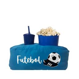 Almofada Porta Pipoca Azul Infantil Futebol Cor:Azul