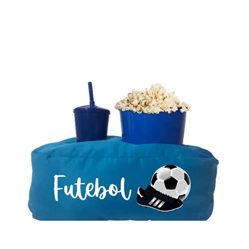 Almofada Porta Pipoca Azul Infantil Futebol Cor:Azul
