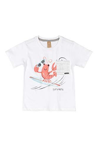 Camiseta Infantil Manga Curta, Up Baby, Meninos, Branco, M