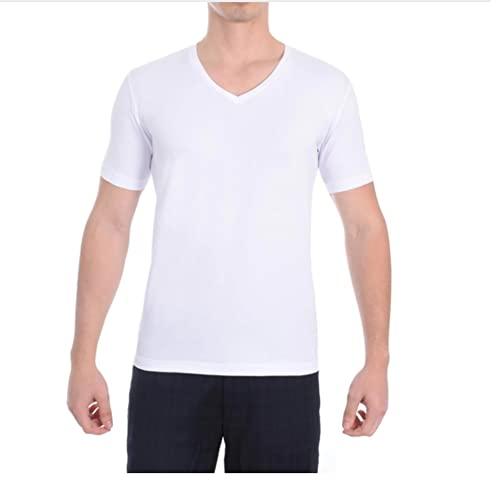 Camiseta Gola V 100% Algodão (Branco, GG)