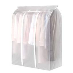 Staright Protetor de capa para roupas de vestuário Bolsa de armazenamento suspensa de roupas à prova de poeira translúcida e à prova d'água Bolsa de armazenamento suspensa para guarda-roupa com zíper completo
