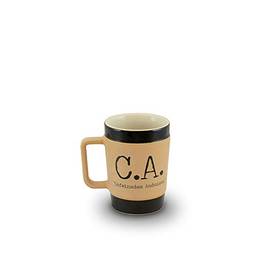 Caneca de Cerâmica Coffee to Go "C.A.", 70ml, Creme, Mondoceram