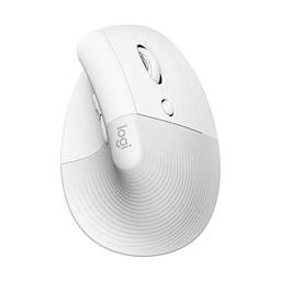 Mouse Sem Fio Logitech Lift Vertical com Design Ergonômico para Redução de Tensão Muscular, Cliques Silenciosos, Conexão Bluetooth ou USB Logi Bolt, Compatível com Windows/macOS/iPadOS - Branco