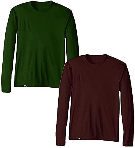 KIT 2 Camisetas UV Protection Masculina UV50+ Tecido Ice Dry Fit Secagem Rápida – G Vinho - Verde
