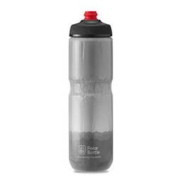 Polar Bottle Garrafa de água isolada para bicicleta Breakaway – livre de BPA, garrafa de compressão para ciclismo e esportes (parafuso – carvão e prata, 680 g)