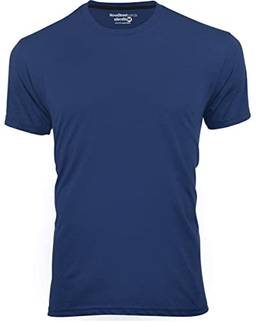 Camiseta Masculina Slim Fit Várias Cores Algodão! (GG, Azul-Marinho)