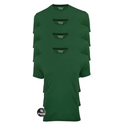 Kit 4 Camisetas Masculinas Básica Lisa Slim Algodão 30.1 Premium Cor:Verde:Verde:Verde:Verde;Tamanho:P