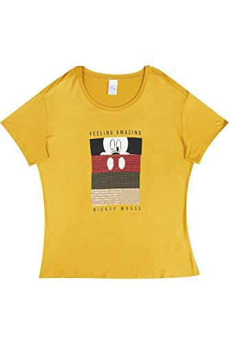 Camiseta , Disney, Feminina, Amarelo, EGG