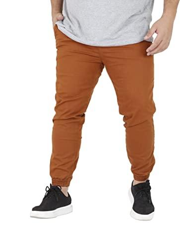 Calça Jogger Masculina Jeans Plus Size (Caramelo, G4)