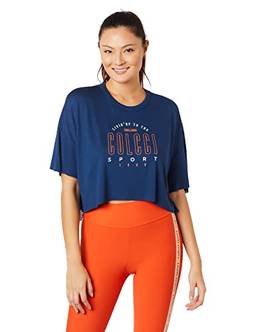 Camiseta com Estampa, Colcci Fitness, feminino, Azul Moondust, G