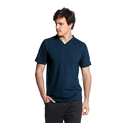 Camiseta Gola V Basic Regular Sortida - Polo Match (Azul, G)