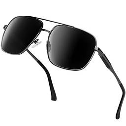 Óculos de Sol Masculino Polarizados Grande Armação Retangular Metal Leve Dirigindo Óculos de Sol para Homens Proteção UV400
