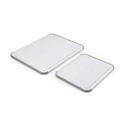 KitchenAid Tábua de corte de plástico clássica antiderrapante de 2 peças, conjunto de 2, branco, Clássico