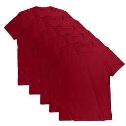 Kit com 5 Camisetas Básicas Masculina T-shirt Algodão (Vermelho, GG)