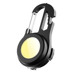 Lâmpada portátil,KKcare Mini chaveiro lanterna LED chaveiro luz lanterna 180 graus giratória recarregável lâmpada de trabalho magnético com abridor de garrafas
