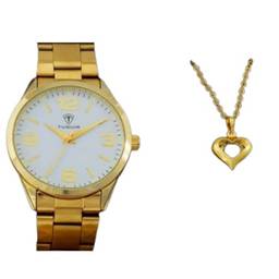 Kit Relógio Feminino Tuguir Analógico TG117 - Dourado