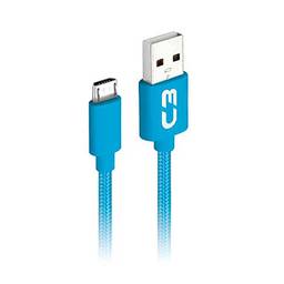 Cabo USB-Micro USB C3Plus 1M 2A Azul - CB-M11BL