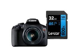 Câmera Digital Canon EOS Rebel T7+ S18-55 IS II BR kit com Cartão de Memória Lexar Blue 32GB