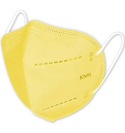 Máscaras KN95 Amarela - Kit de 10, 20, 30, 40, 50, 100 Unidades - FPP2 PFF2 - Filtragem > 95% - Embaladas de 10 em 10 (30)