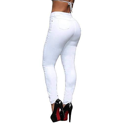 Calça Jeans Feminina Cintura Alta Skinny Branca Cor:Branco;Tamanho:38;