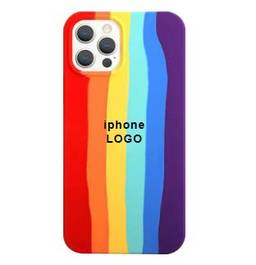TwiHill Silicone rainbow phone case for iPhone12/iPhone 11 pro max/iPhone xr/iPhone 7/iPhone xs, for anti-drop (iPhone 12 mini,Vermelho arco-íris)