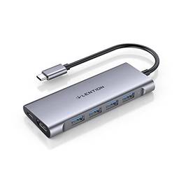Hub USB-C de várias portas com saída HDMI 4K, 4 USB 3.0, adaptador de carregamento tipo C compatível com MacBook Pro 13/15/16 (porta Thunderbolt 3), 2018 2019 Mac Air, Chromebook, Surface Go, mais - Cinza