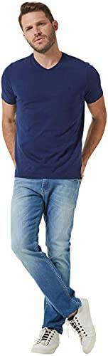Camiseta Gola V, Replay, Masculino, Azul Noturno, m
