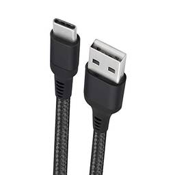 Cabo USB-C (tipo C) para USB, nylon trançado, 1MT, Preto, ESC05, Geonav