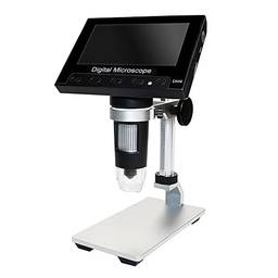 Microscópio com 8LED 4.3 inch Cor LCD 1000X Desktop 8LED MicroScope Digital 2MP Câmera 1080P HD com Suporte