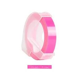 KKmoon Recarga de fita de etiqueta em relevo de plástico 3D para DYMO 12965 1610 Label Maker com 3/8 de polegada * 9,8 pés, 1 rolo rosa fluorescente