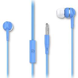 Fone De Ouvido Motorola Earbuds 105, Anti Ruido Com Microfone - Azul