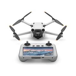 DJI Mini 3 Pro (DJI RC) – Drone com câmera leve e dobrável com vídeo 4K/60fps, foto de 48MP, tempo de voo de 34 minutos, detecção de obstáculos tridirecionais, ideal para fotografia aérea e redes sociais