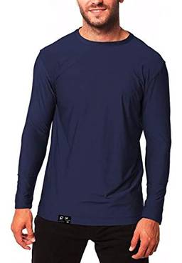 Camiseta UV Protection Masculina UV50+ Tecido Ice Dry Fit Secagem Rápida G Azul Marinho